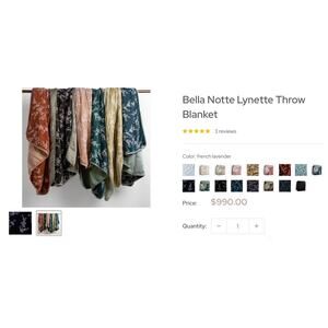 New Bella Notte Lynette French Lavender Velvet Personal Comforter Throw Blanket